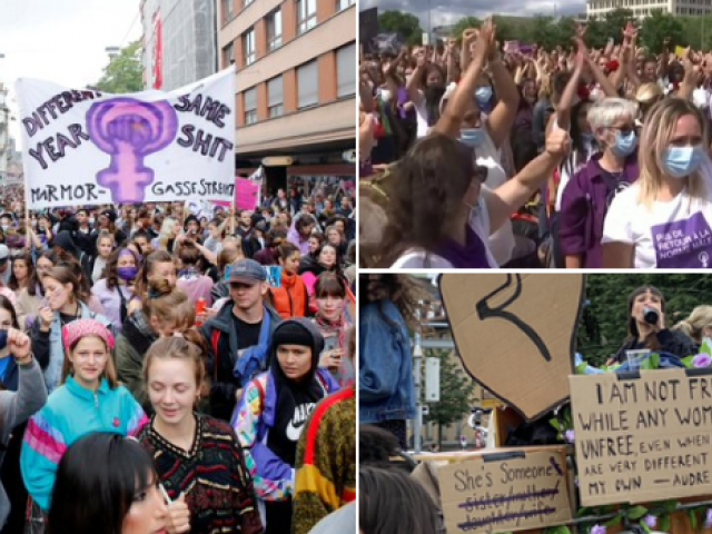 Thousands Of Swiss Protesters Screamed Together As Part Of A Gender Equality Protest 5946